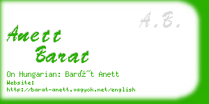 anett barat business card